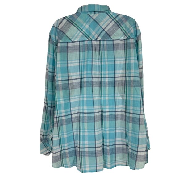 Talbots Womens Plaid Button-Down Long Sleeve Lightweight Shirt Size 3X - Picture 5 of 9